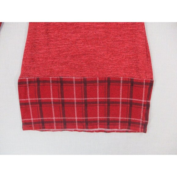 Ryan Michelle Red Plaid Trim Sweater Dress Polyester Rayon Spandex Size PM - Picture 6 of 12